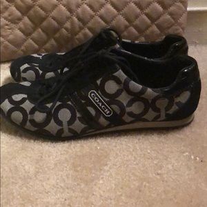 Coach black and grey tennis shoes